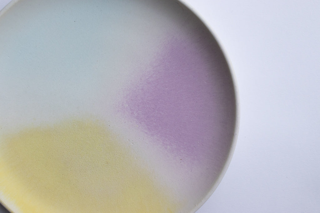 馬場匠 / 22cm丸皿 掛け分け マルチカラー