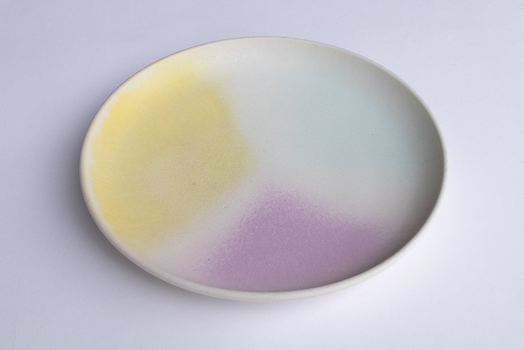 馬場匠 / 22cm丸皿 掛け分け マルチカラー