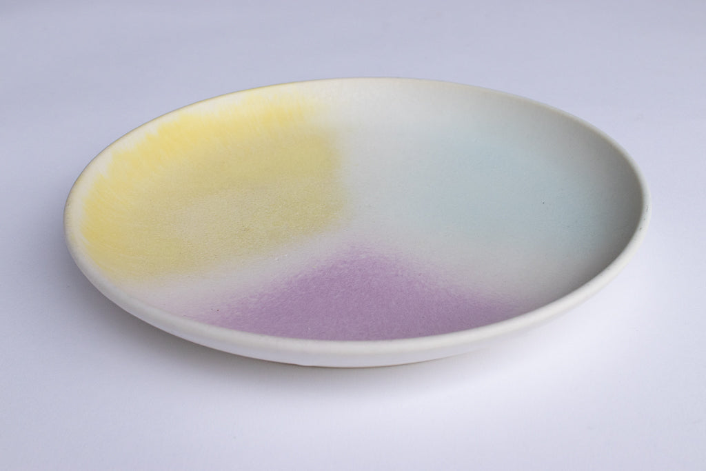 馬場匠 / 22cm丸皿 掛け分け マルチカラー