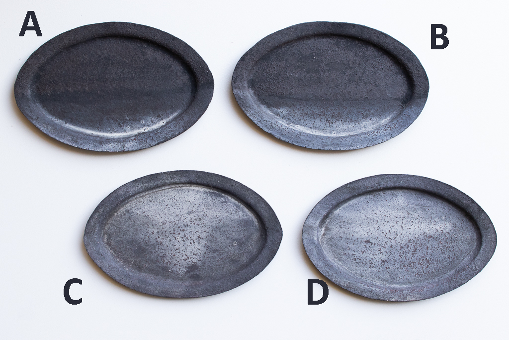 栁川晶子 / オーバルリム皿 M 黒