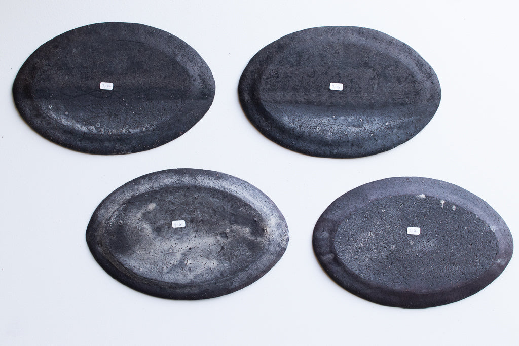 栁川晶子 / オーバルリム皿 M 黒