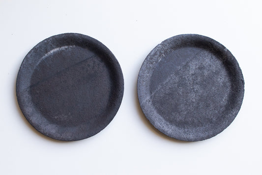 栁川晶子 / 7寸リム皿 黒
