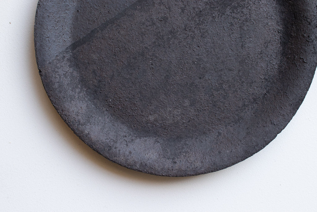 栁川晶子 / 7寸リム皿 黒