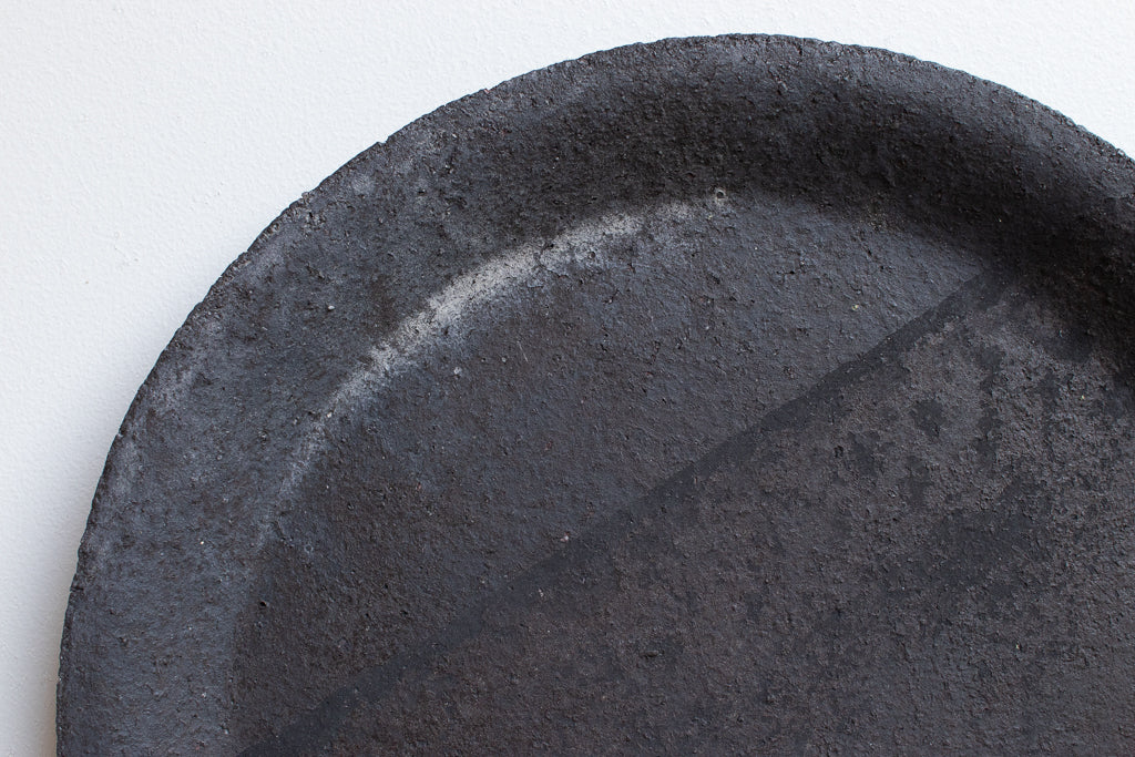 栁川晶子 / 7寸リム皿 黒