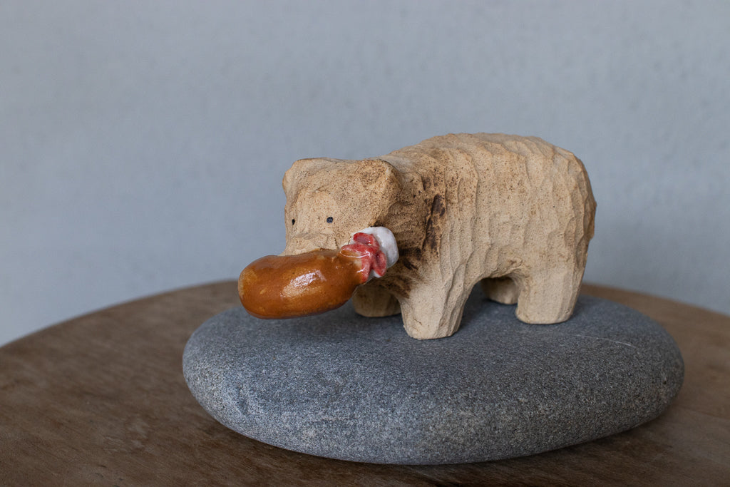 すずきたまみ / 木彫り熊 小 - チキン（陶器オブジェ）