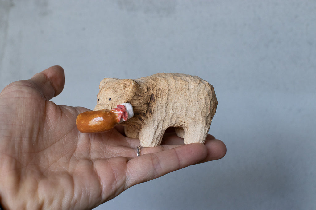 すずきたまみ / 木彫り熊 小 - チキン（陶器オブジェ）