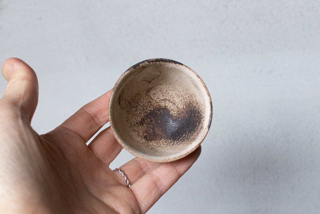 山元一真 / 錆白泥 茶杯&小皿セット
