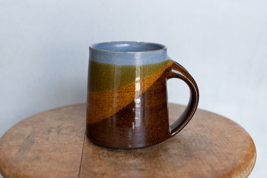 Yoshinan Sagawa / Mug L Blue / Diagonal hanging pattern