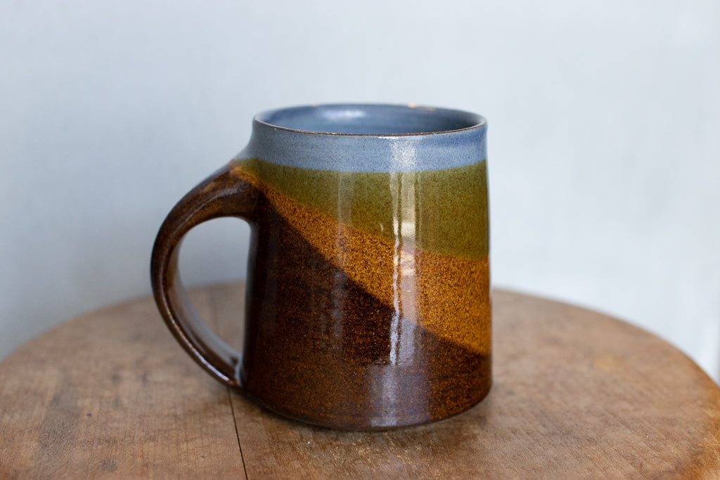 Yoshinan Sagawa / Mug L Blue / Diagonal hanging pattern