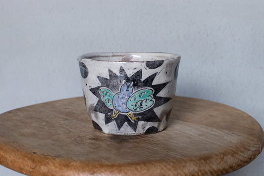 宮﨑泰裕 / 上絵そば猪口 フリーカップ 小鉢 水玉 A