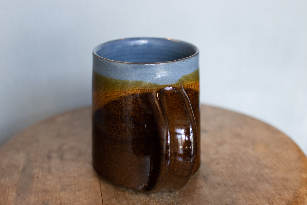 Yoshinan Sagawa / Mug L Blue / Diagonal hanging pattern