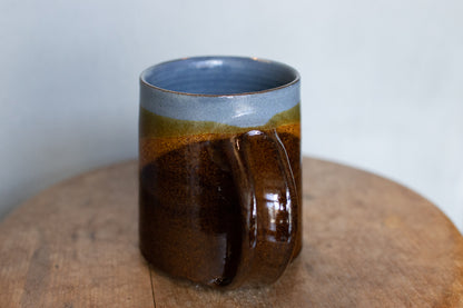 Yoshinan Sagawa / Mug L Blue / Diagonal hanging pattern