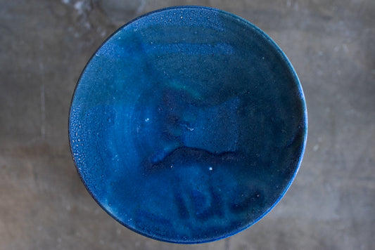 Naoyoshi Kanazawa / 26cm blue glaze plate