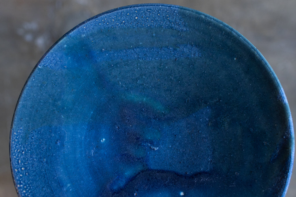 Naoyoshi Kanazawa / 26cm blue glaze plate