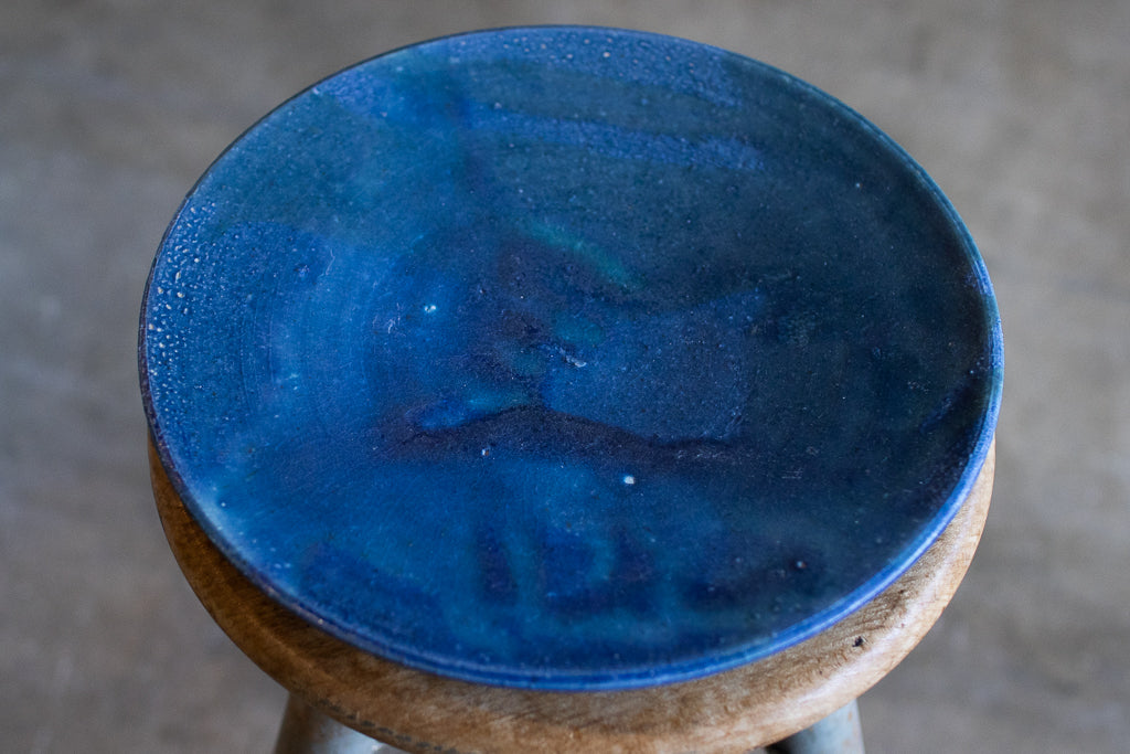 Naoyoshi Kanazawa / 26cm blue glaze plate