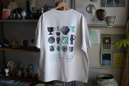 【送料込み】futou original "UTSUWA NERD CLUB" S/S Tシャツ グレージュ ワイドシルエット