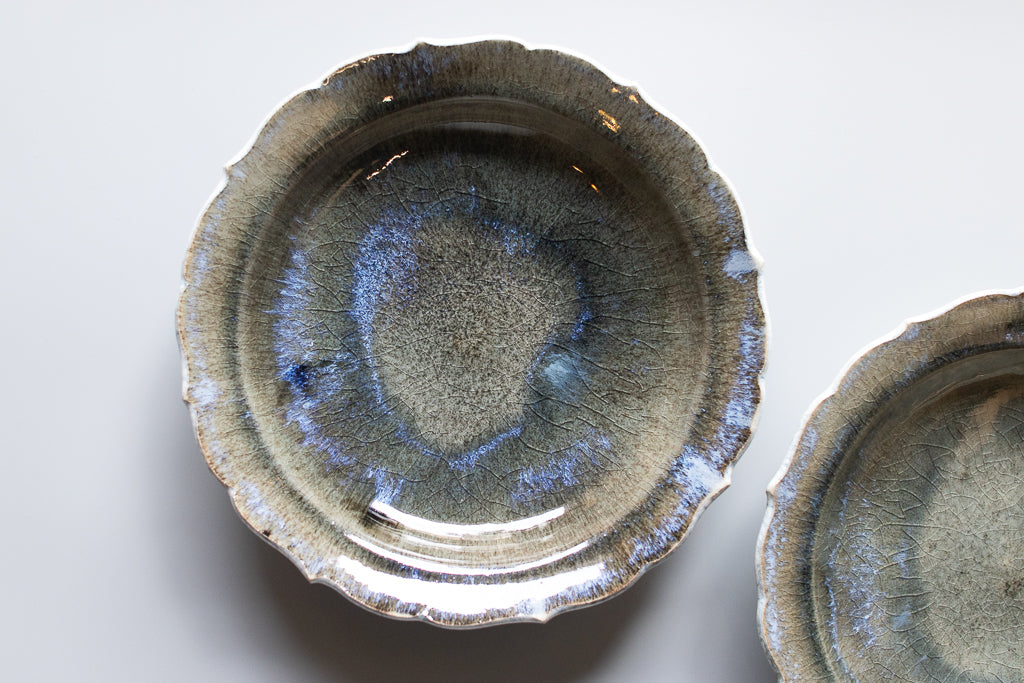 Toru Murasawa / Ryohana Plate 23cm Blue ash glaze