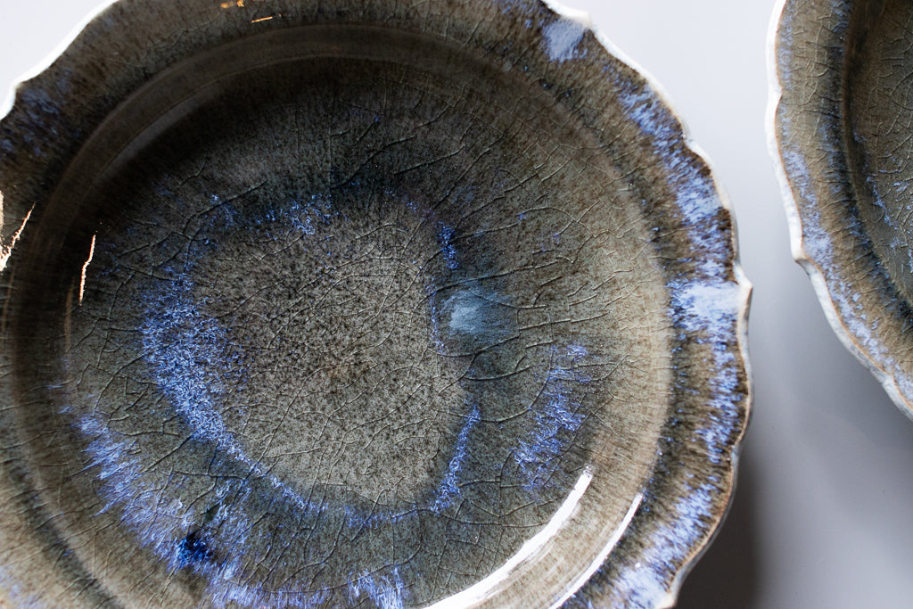 Toru Murasawa / Ryohana Plate 23cm Blue ash glaze