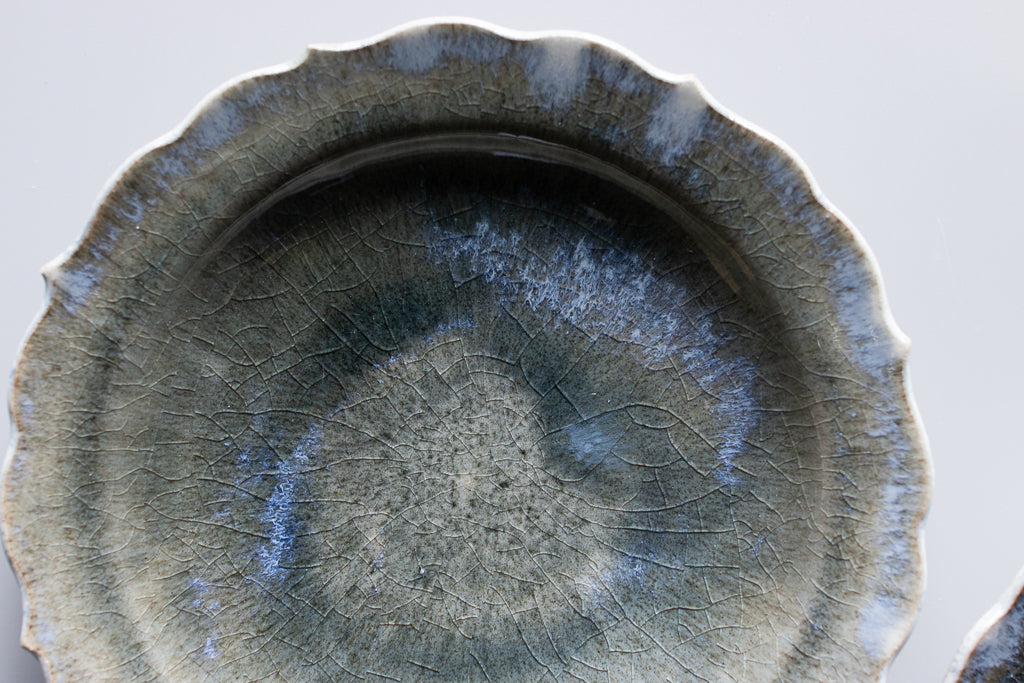 Toru Murasawa / Ryohana Plate 21cm Blue ash glaze