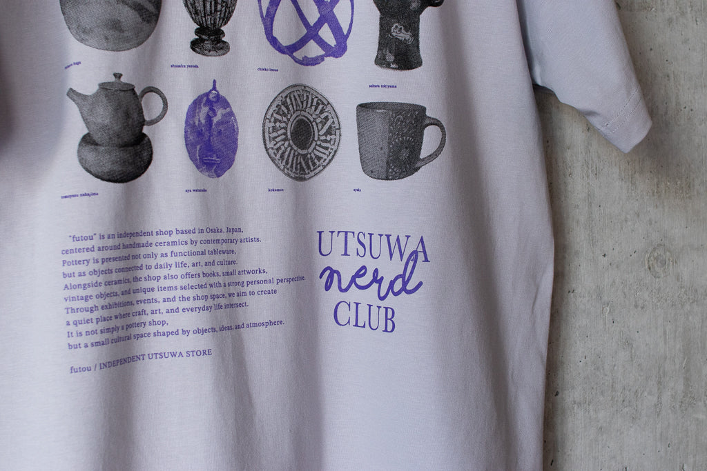 【送料込み】futou original "UTSUWA NERD CLUB" S/S Tシャツ フロストパープル スタンダード・セミワイドシルエット