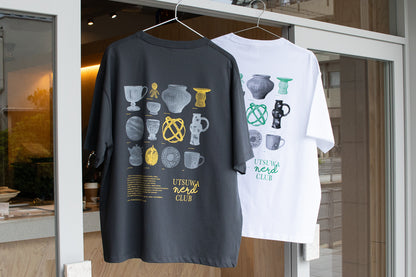 【送料込み】futou original "UTSUWA NERD CLUB" S/S Tee ワイドシルエット 白・スミクロ