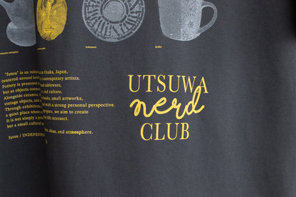 【送料込み】futou original "UTSUWA NERD CLUB" S/S Tee ワイドシルエット 白・スミクロ