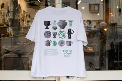 【送料込み】futou original "UTSUWA NERD CLUB" S/S Tee ワイドシルエット 白・スミクロ