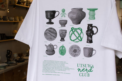 【送料込み】futou original "UTSUWA NERD CLUB" S/S Tee ワイドシルエット 白・スミクロ