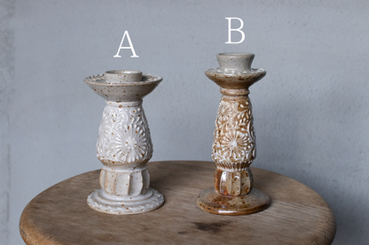 Ayaka / 土もの 燭台 キャンドルホルダー