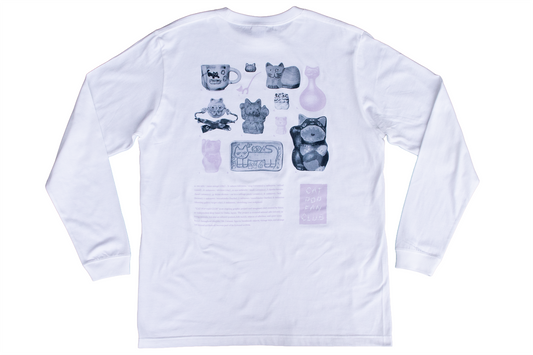 【送料込み】futou original "CAT POP FAN CLUB" L/S Tシャツ ホワイト