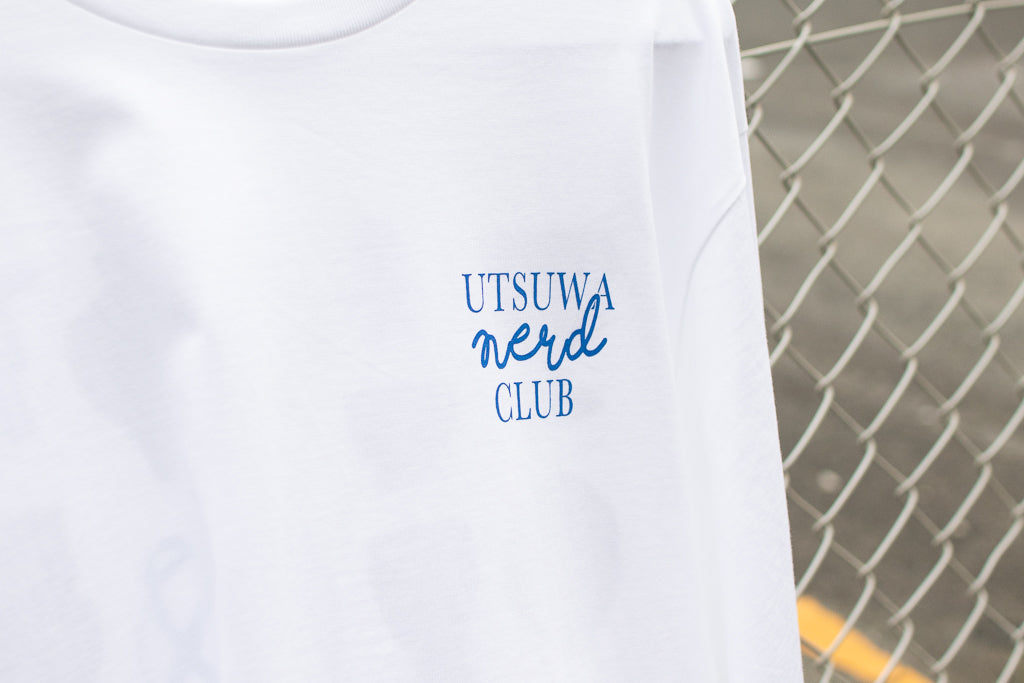 【送料込み】futou original "UTSUWA NERD CLUB" L/S Tシャツ ホワイト セミワイドシルエット