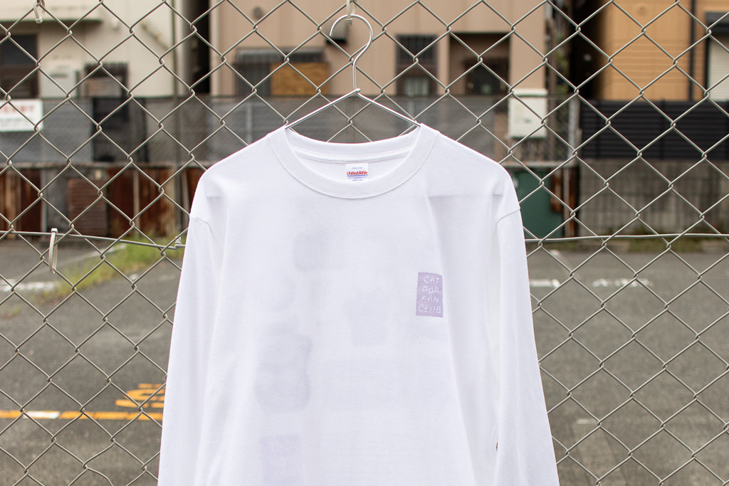【送料込み】futou original "CAT POP FAN CLUB" L/S Tシャツ ホワイト
