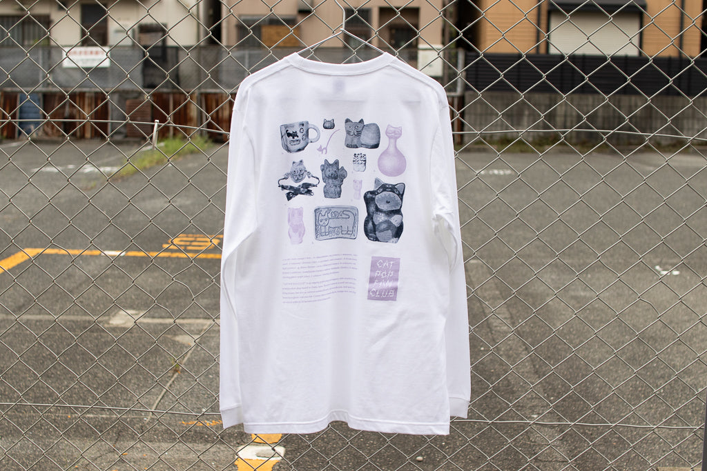 【送料込み】futou original "CAT POP FAN CLUB" L/S Tシャツ ホワイト