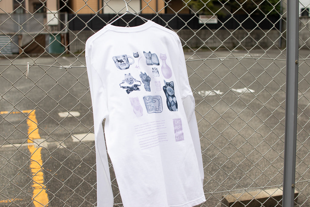 【送料込み】futou original "CAT POP FAN CLUB" L/S Tシャツ ホワイト