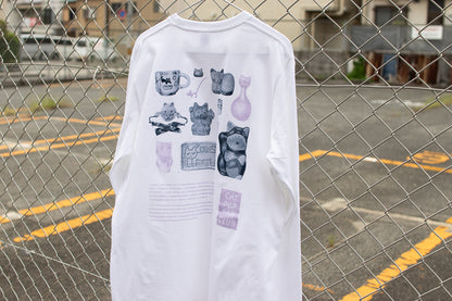 【送料込み】futou original "CAT POP FAN CLUB" L/S Tシャツ ホワイト