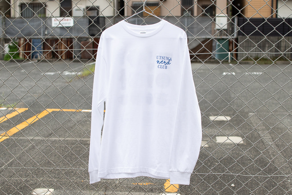【送料込み】futou original "UTSUWA NERD CLUB" L/S Tシャツ ホワイト セミワイドシルエット