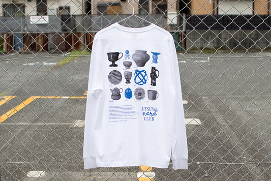 【送料込み】futou original "UTSUWA NERD CLUB" L/S Tシャツ ホワイト セミワイドシルエット