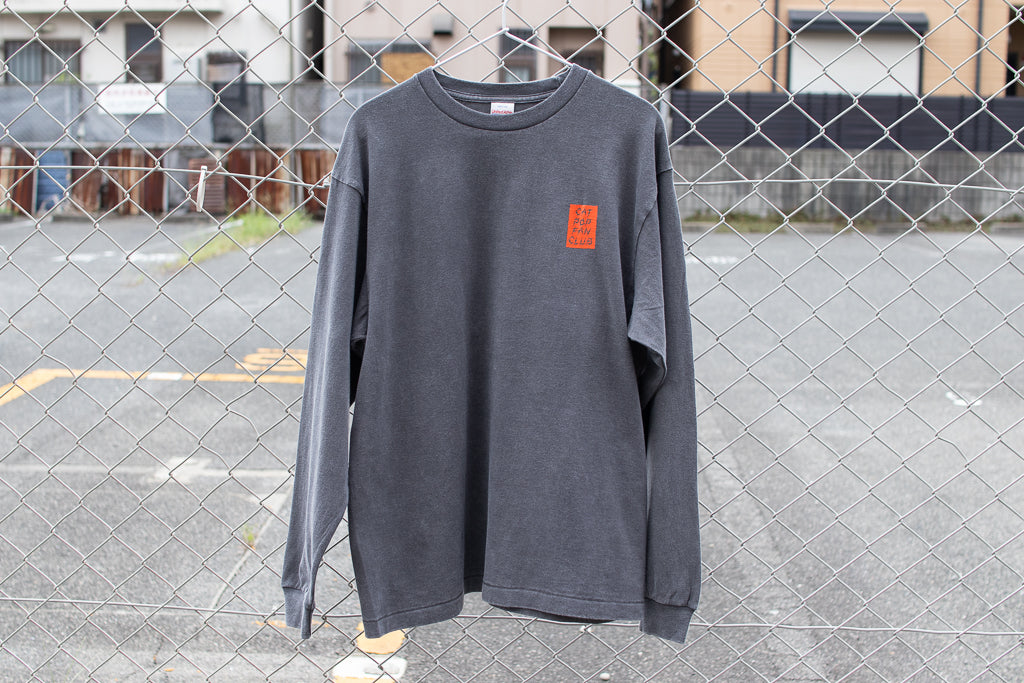 【送料込み】futou original "CAT POP FAN CLUB" L/S Tシャツ フェードグレー
