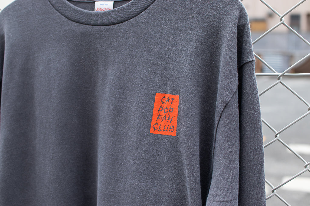 【送料込み】futou original "CAT POP FAN CLUB" L/S Tシャツ フェードグレー