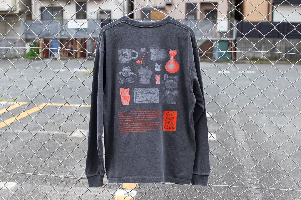 【送料込み】futou original "CAT POP FAN CLUB" L/S Tシャツ フェードグレー