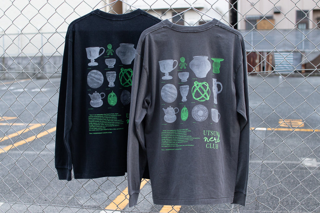 【送料込み】futou original "UTSUWA NERD CLUB" L/S Tシャツ フェードグレー