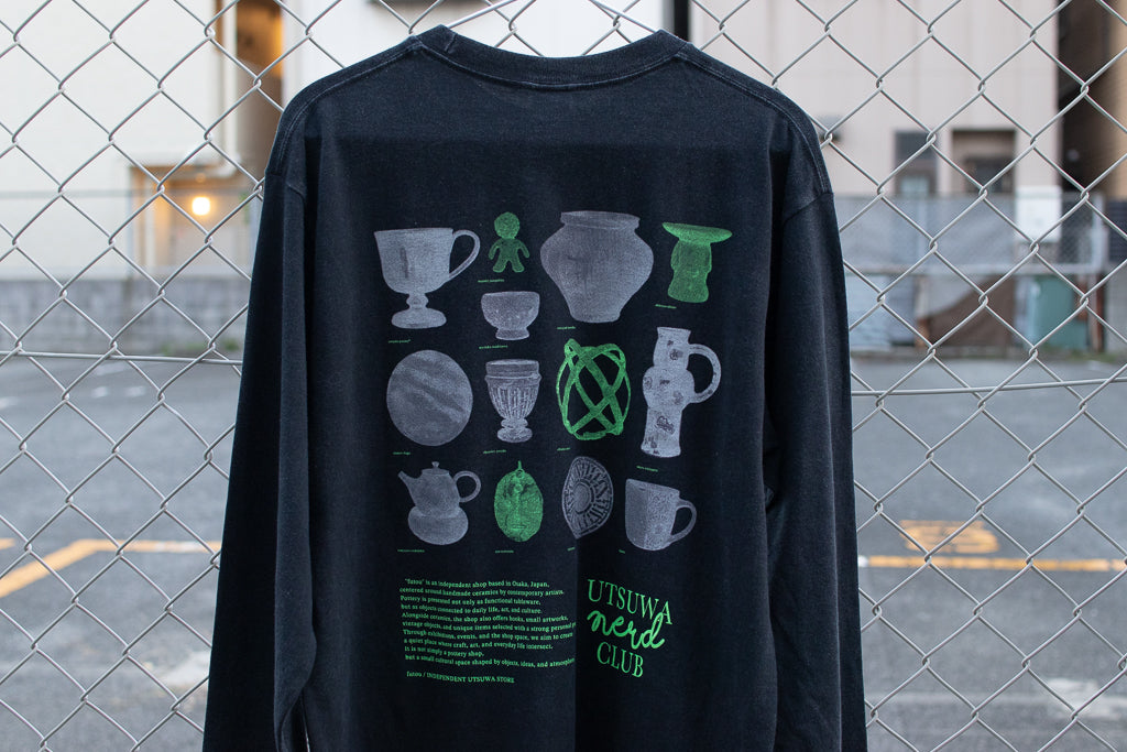 【送料込み】futou original "UTSUWA NERD CLUB" L/S Tシャツ フェードブラック