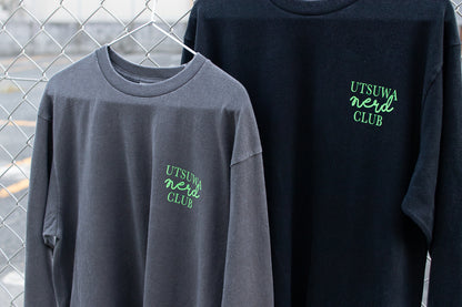 【送料込み】futou original "UTSUWA NERD CLUB" L/S Tシャツ フェードブラック