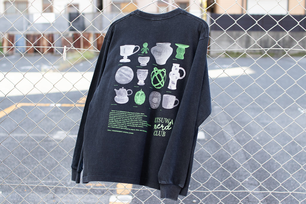 【送料込み】futou original "UTSUWA NERD CLUB" L/S Tシャツ フェードブラック