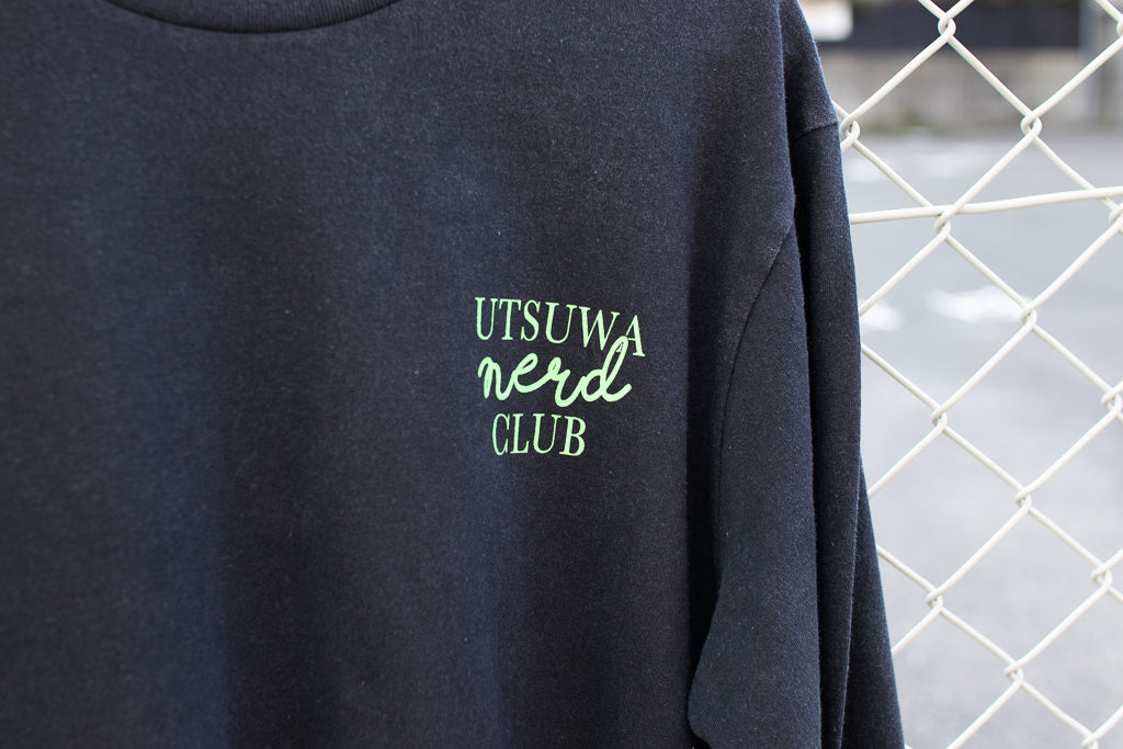 【送料込み】futou original "UTSUWA NERD CLUB" L/S Tシャツ フェードブラック