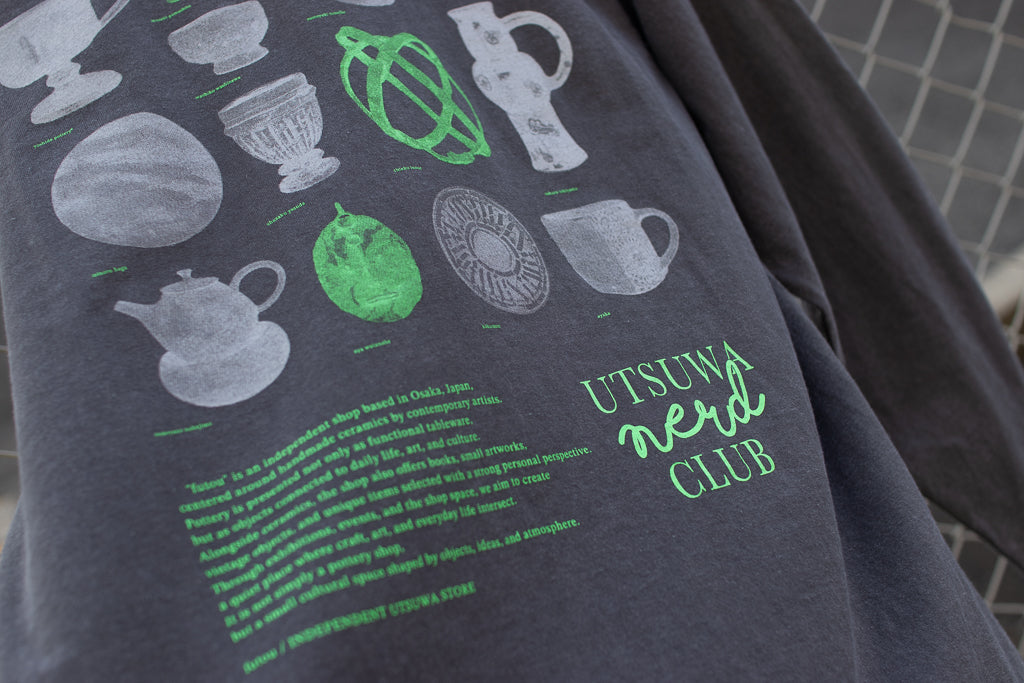 【送料込み】futou original "UTSUWA NERD CLUB" L/S Tシャツ フェードグレー