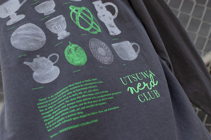 【送料込み】futou original "UTSUWA NERD CLUB" L/S Tシャツ フェードグレー