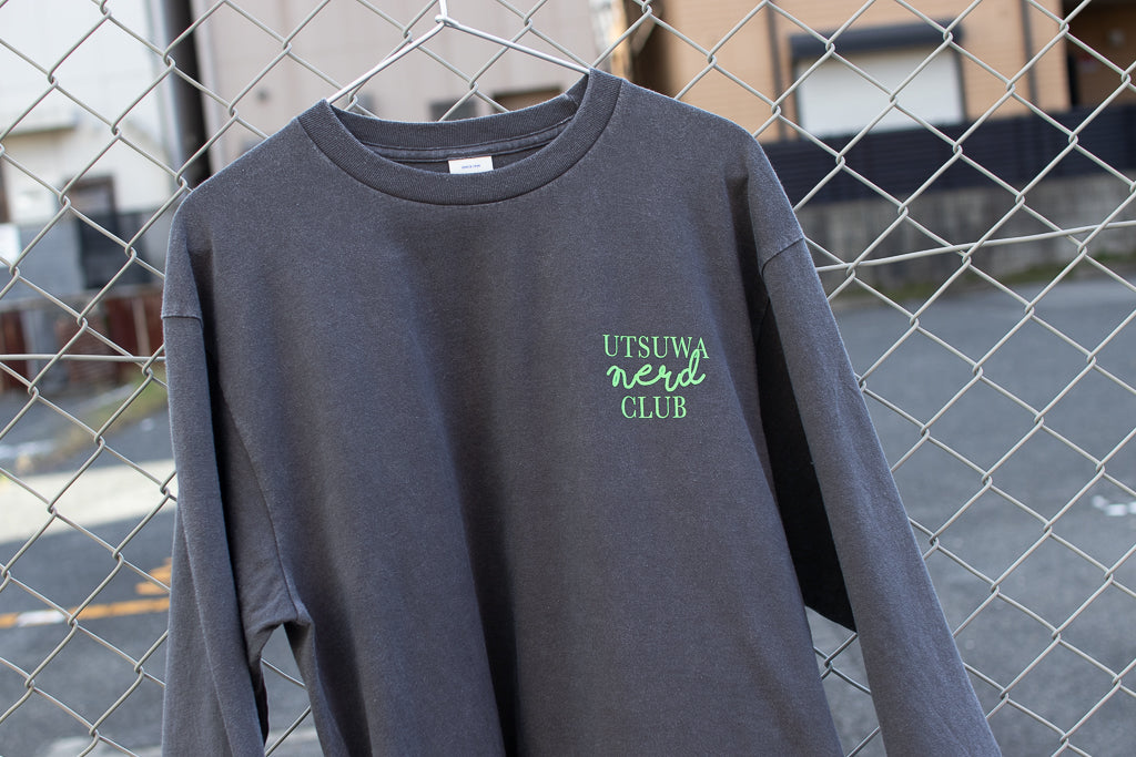 【送料込み】futou original "UTSUWA NERD CLUB" L/S Tシャツ フェードグレー