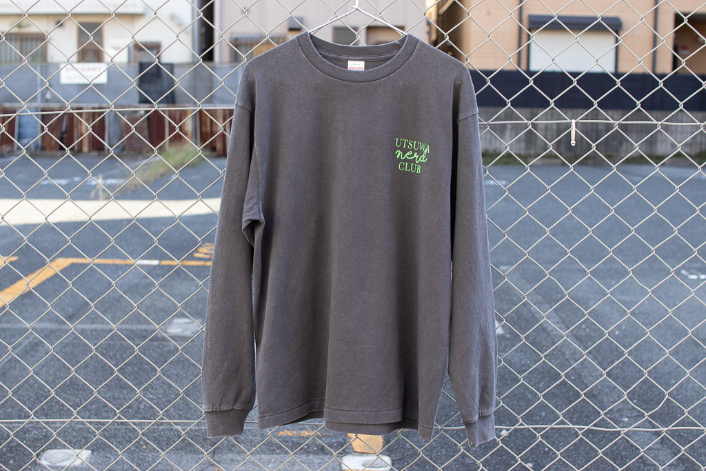 【送料込み】futou original "UTSUWA NERD CLUB" L/S Tシャツ フェードグレー