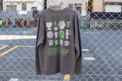 【送料込み】futou original "UTSUWA NERD CLUB" L/S Tシャツ フェードグレー